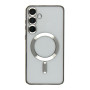 Чехол TPU Metallic Full Camera with Magsafe для Samsung Galaxy S24 Ultra (S928) Серебристый