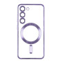 Чехол TPU Metallic Full Camera with Magsafe для Samsung Galaxy S21 Ultra (G998) Фиолетовый - фото 3