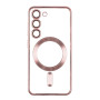 Чехол TPU Metallic Full Camera with Magsafe для Samsung Galaxy S22 Ultra (S908) Розовое золото