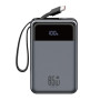 Повербанк XO PR267 65W with 65W Type-C two-way charging cable 20000 mAh Серый - фото 3