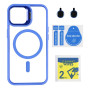 Чехол TPU+PC+Metal Stand Case with MagSafe and Camera Lenses для iPhone 16 Pro Max Синий - фото 2