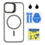 Чехол TPU+PC+Metal Stand Case with MagSafe and Camera Lenses для iPhone 16 Pro Max Серый - фото 6