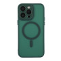 Чехол TPU+PC Magnetic Matte Camera Lens with Magsafe для iPhone 14 Pro Темно-Зеленый - фото 3