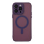 Чехол TPU+PC Magnetic Matte Camera Lens with Magsafe для iPhone 14 Pro Темно-Фиолетовый - фото 7