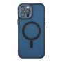 Чехол TPU+PC Magnetic Matte Camera Lens with Magsafe для iPhone 12 Pro Темно-Синий