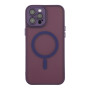 Чехол TPU+PC Magnetic Matte Camera Lens with Magsafe для iPhone 12 Pro Темно-Фиолетовый - фото 3