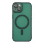 Чехол TPU+PC Magnetic Matte Camera Lens with Magsafe для iPhone 13 Темно-Зеленый - фото 3