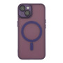 Чехол TPU+PC Magnetic Matte Camera Lens with Magsafe для iPhone 14 Темно-Фиолетовый - фото 6