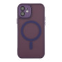 Чехол TPU+PC Magnetic Matte Camera Lens with Magsafe для iPhone 12 Темно-Фиолетовый - фото 4