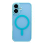 Чехол TPU+PC Magnetic Matte Camera Lens with Magsafe для iPhone 16 Синий - фото 2