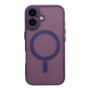 Чехол TPU+PC Magnetic Matte Camera Lens with Magsafe для iPhone 16 Темно-Фиолетовый - фото 7