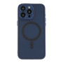Чехол TPU+PC Magnetic Matte Camera Lens with Magsafe для iPhone 15 Темно-Синий - фото 2