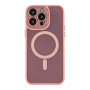 Чехол TPU+PC Magnetic Matte Camera Lens with Magsafe для iPhone 15 Розовый - фото 6