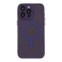 Чехол TPU+PC Magnetic Matte Camera Lens with Magsafe для iPhone 15 Темно-Фиолетовый - фото 7