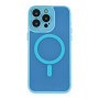 Чехол TPU+PC Magnetic Matte Camera Lens with Magsafe для iPhone 15 Pro Синий - фото 2