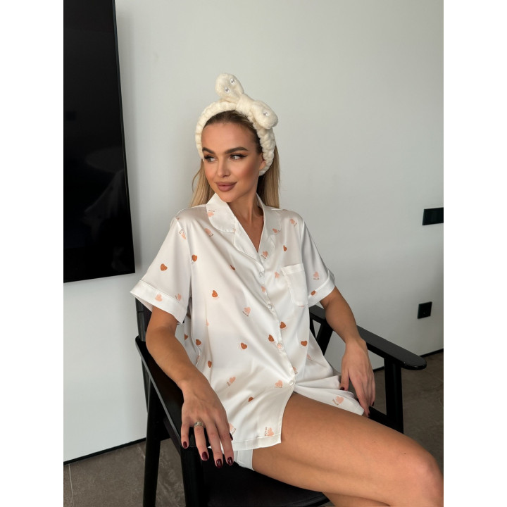 Піжама coffee hearts shorts