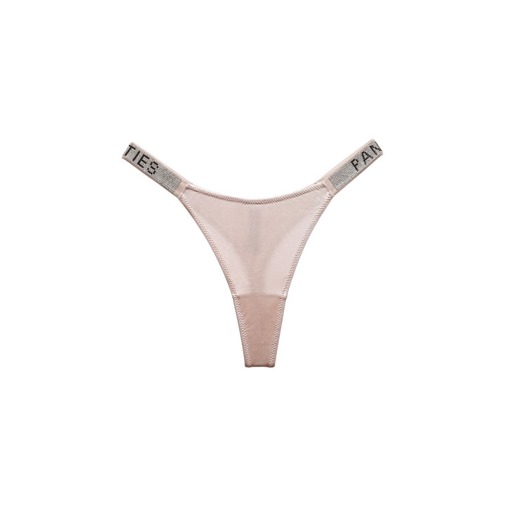 Трусики стрінги зі стразами перламутрові Panties арт.1019