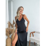 Шелковая ночная рубашка Afina черная макси  - фото 2