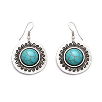 Серьги Хеликс (кабошон бирюза с.)